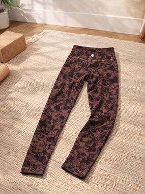 Lululemon Align High-Rise 25” Leggings Dusk Floral Antique Bark Black Size 2
